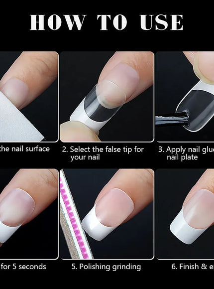 KissICON French Style Full Cover Press On Nails 120
