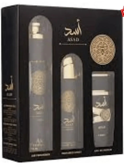 KissICON Fresh Lattafa Asad 3pcs Gift Set – 100 Ml Edp