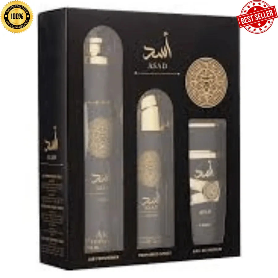 KissICON Fresh Lattafa Asad 3pcs Gift Set – 100 Ml Edp