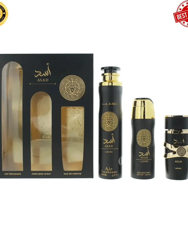 KissICON Fresh Lattafa Asad 3pcs Gift Set – 100 Ml Edp