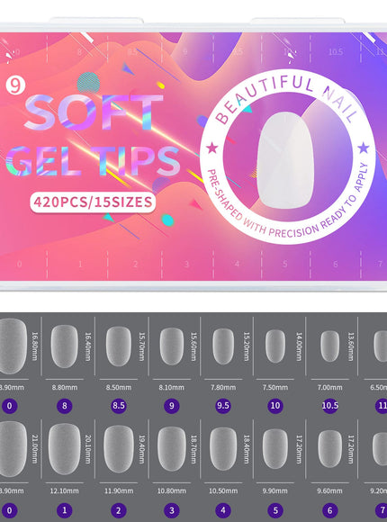 KissICON Frosted Almond Nails Press On Acrylic Tips -