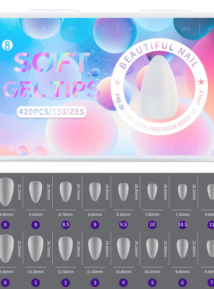 KissICON Frosted Almond Nails Press On Acrylic Tips -