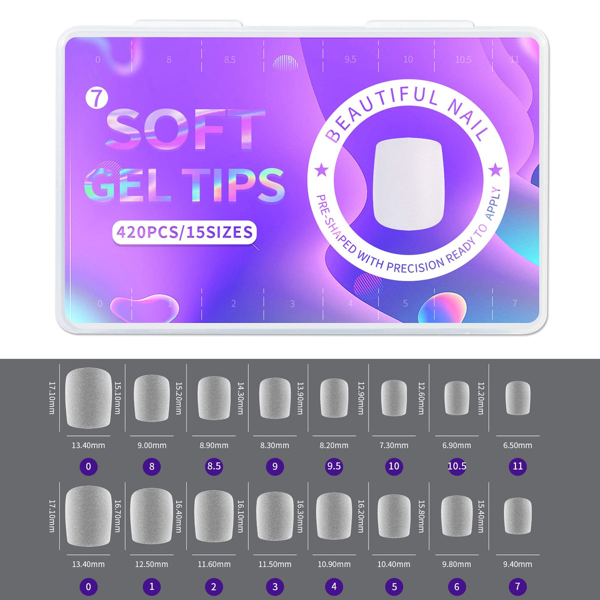 KissICON Frosted Almond Nails Press On Acrylic Tips -
