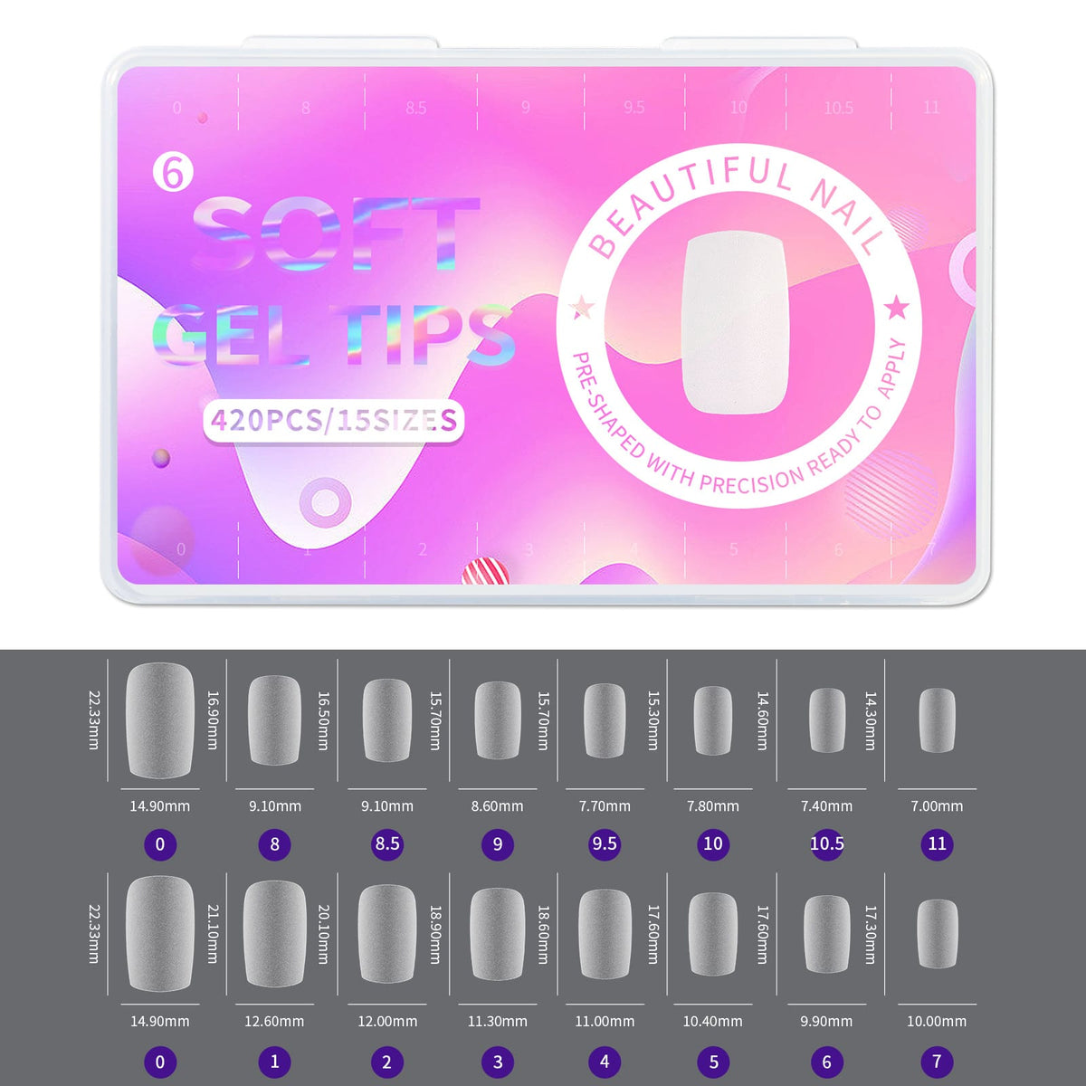 KissICON Frosted Almond Nails Press On Acrylic Tips -