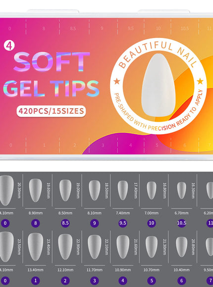 KissICON Frosted Almond Nails Press On Acrylic Tips -