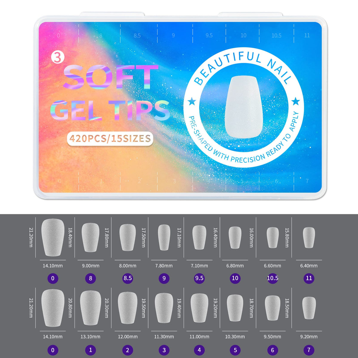 KissICON Frosted Almond Nails Press On Acrylic Tips -