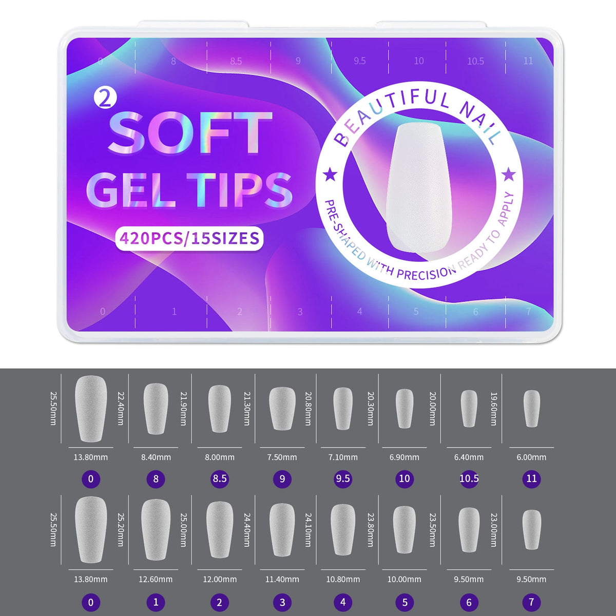 KissICON Frosted Almond Nails Press On Acrylic Tips -