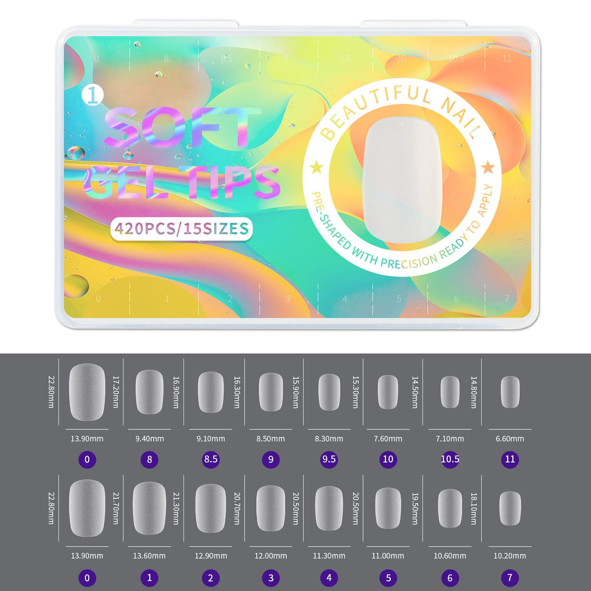KissICON Frosted Almond Nails Press On Acrylic Tips -