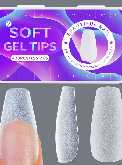 KissICON Frosted Almond Nails Press On Acrylic Tips -