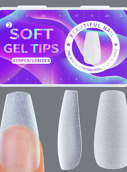 KissICON Frosted Almond Nails Press On Acrylic Tips -