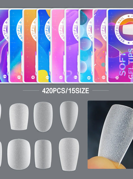 KissICON Frosted Almond Nails Press On Acrylic Tips -