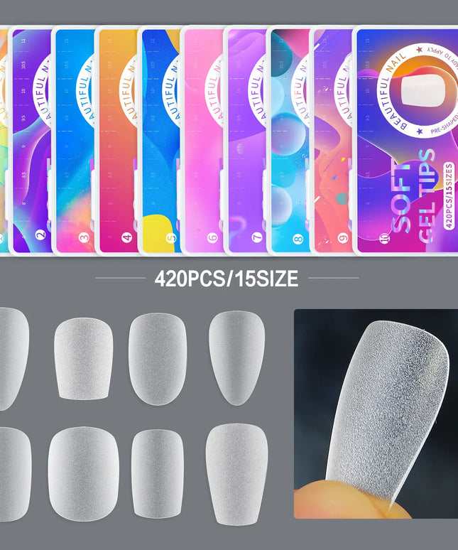 KissICON Frosted Almond Nails Press On Acrylic Tips -
