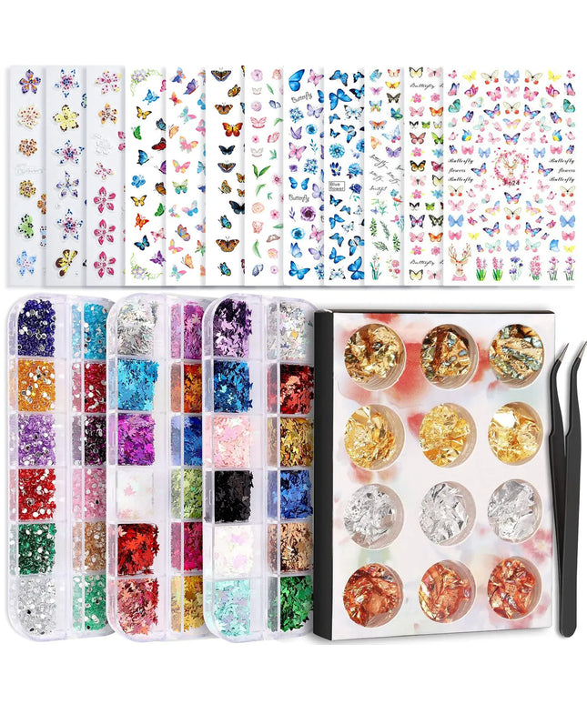 KissICON Full package KissIcon Nail Art DIY Kit - Glitter Stickers