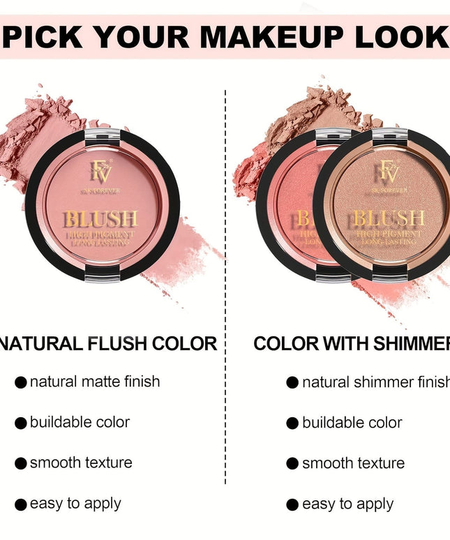 jkthpu-45 FV Long Lasting Powder Blush - Lightweight Shimmer