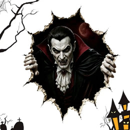 KissICON G Halloween Break in 3D Wall Decals - Spooky Themed 3D Wall Stickers for Home Decorations