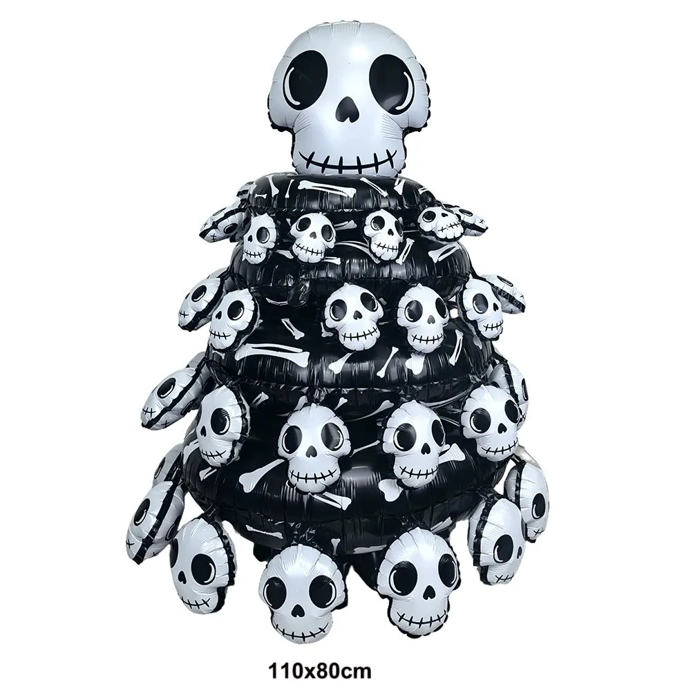 KissICON G / Other Halloween Party Decor Standing Inflatable Aluminum Foil Balloon Ghost Pumpkin Skull Haunted House Tombstone Skeleton Balloon