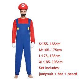 KissICON Game Marios Super Luigi Brothers Uniform Set Cosplay Costumes Funny Anime Adult Men Jumpsuit Woman Dress Halloween Costume
