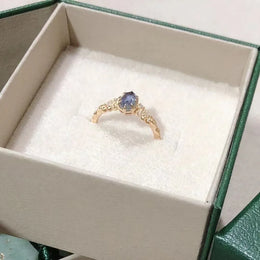 KissICON GD / resizable Kissicon Labradorite Cordierite Blue Stone Ring