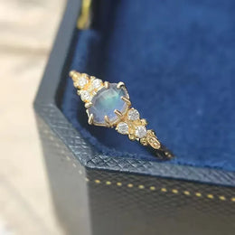 KissICON GD / resizable Kissicon Labradorite Cordierite Blue Stone Ring