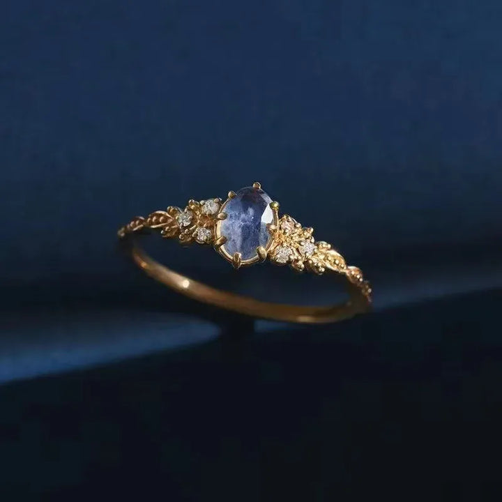 Kissicon Labradorite Cordierite Blue Stone Ring