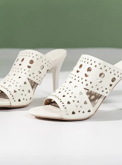 KissICON Geometric Hollow High Heels Sandals for Women 2025