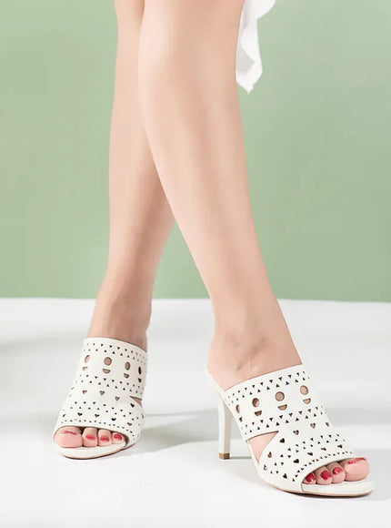 KissICON Geometric Hollow High Heels Sandals for Women 2025