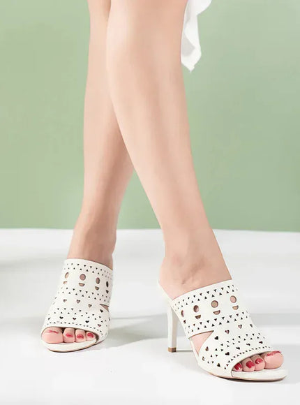 KissICON Geometric Hollow High Heels Sandals for Women 2025
