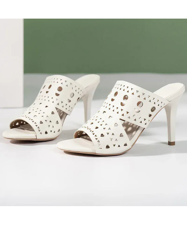 KissICON Geometric Hollow High Heels Sandals for Women 2025