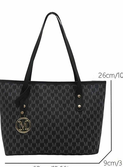 jkthpu-45 Geometric Print Tote Bag – Golden Chain Strap Convertible Crossbody