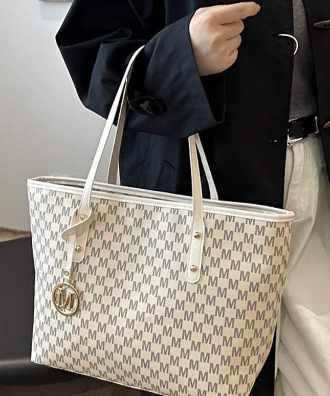 jkthpu-45 Geometric Print Tote Bag – Golden Chain Strap Convertible Crossbody