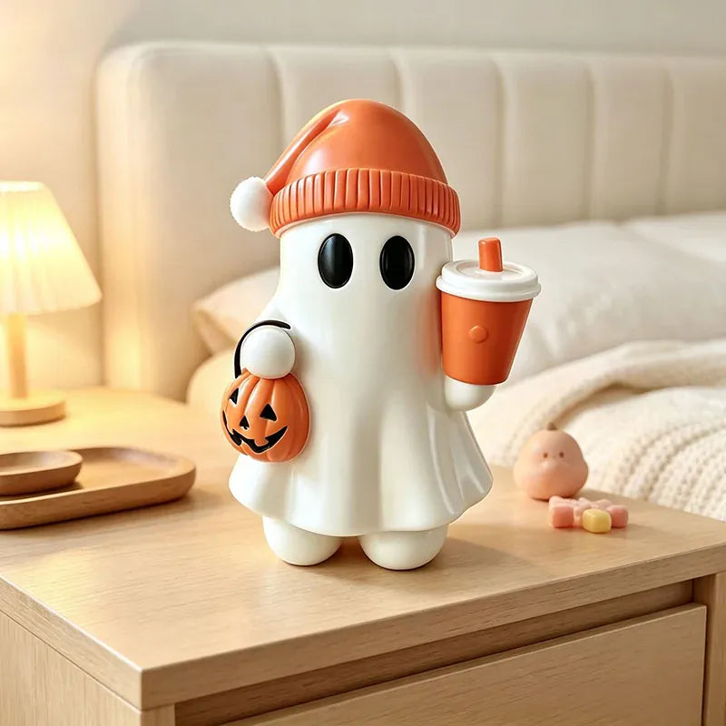 KissICON ghost Cute Halloween Ghost Miniature Spooky Desktop Ornament House Decor Creepy Table Centerpiece Party Supplies Home Decoration Gift
