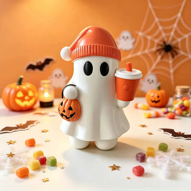 KissICON ghost Cute Halloween Ghost Miniature Spooky Desktop Ornament House Decor Creepy Table Centerpiece Party Supplies Home Decoration Gift