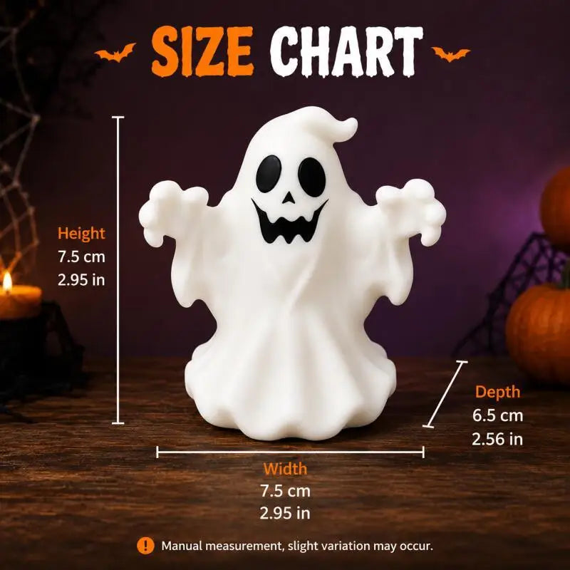 KissICON Ghost Halloween Ghost Figurine, Cute Spooky Desktop Ornament for Table, Shelf, Office, Home Party Seasonal Decor