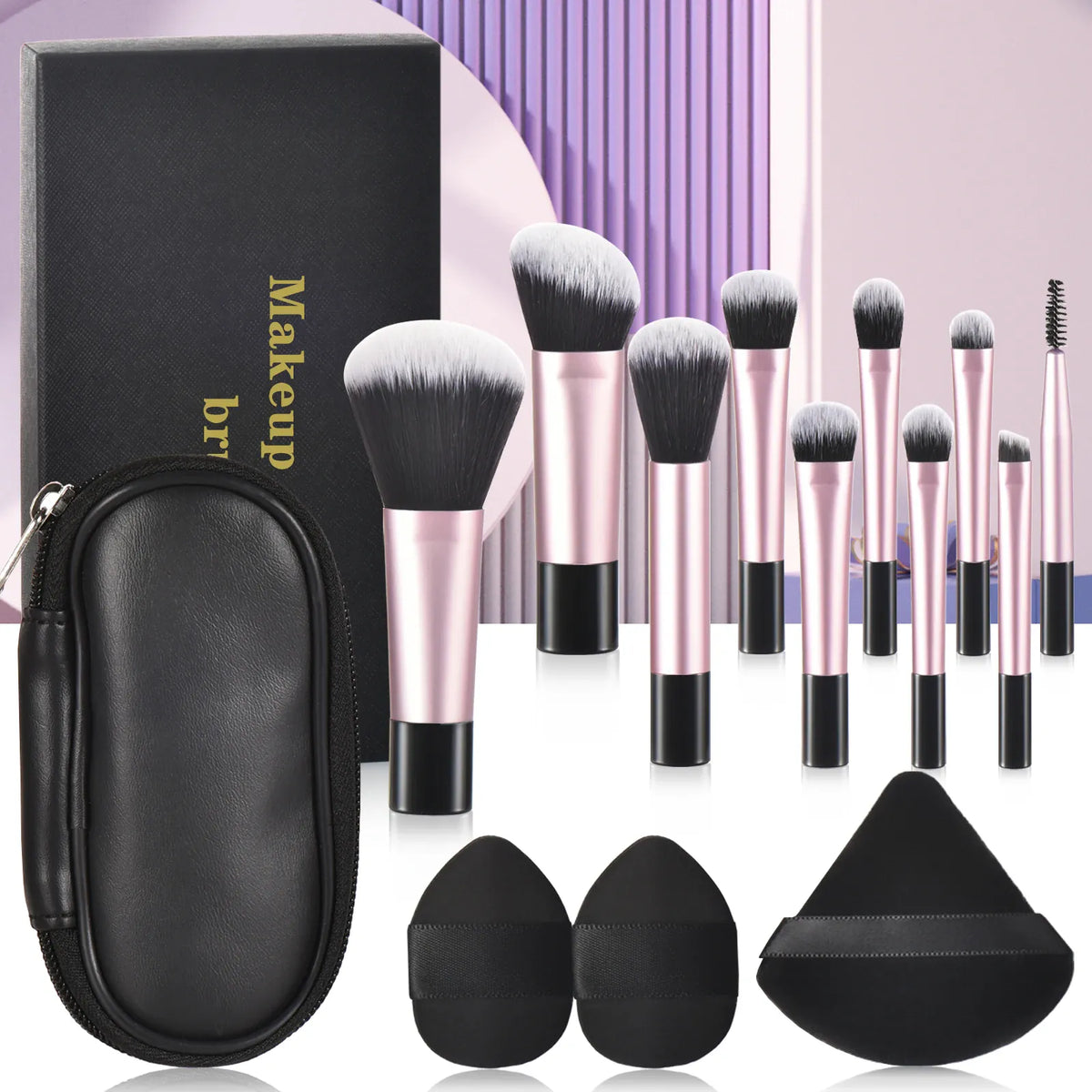 KissICON Gift set 2 KissIcon 10 Color Mini Makeup Brush Set Portable