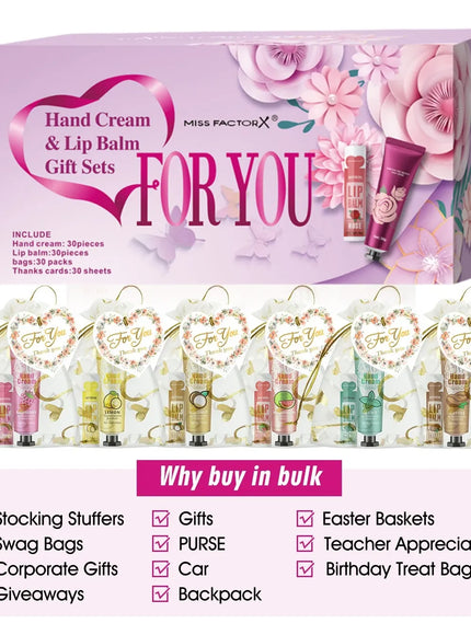 KissICON Gift set 30 sets KissIcon Hand Cream And Lip Balm Set For