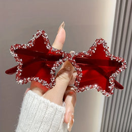 jkthpu-45 Glamorous Rhinestone Pentagram Glasses for Parties  Proms