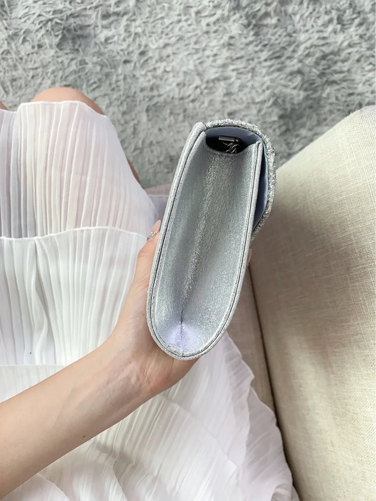 Dropshipman Glitter Bling Envelope Clutch Bag – Shiny Party & Wedding Dinner Handbag