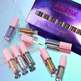 KissICON Glitter Eyeliner Set 8-Colors Sparkle 8color Longlasting Waterproof Glitter Eyeliner Set