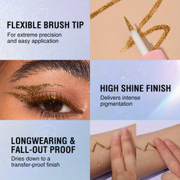 KissICON Glitter Eyeliner Set 8-Colors Sparkle 8color Longlasting Waterproof Glitter Eyeliner Set
