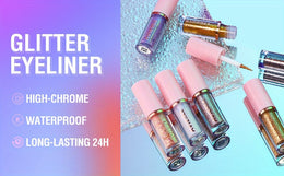 KissICON Glitter Eyeliner Set 8-Colors Sparkle 8color Longlasting Waterproof Glitter Eyeliner Set