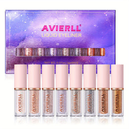 KissICON Glitter Eyeliner Set 8-Colors Sparkle 8color Longlasting Waterproof Glitter Eyeliner Set