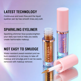 KissICON Glitter Eyeliner Set 8-Colors Sparkle 8color Longlasting Waterproof Glitter Eyeliner Set
