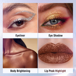 KissICON Glitter Eyeliner Set 8-Colors Sparkle 8color Longlasting Waterproof Glitter Eyeliner Set