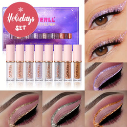 KissICON Glitter Eyeliner Set 8-Colors Sparkle 8color Longlasting Waterproof Glitter Eyeliner Set