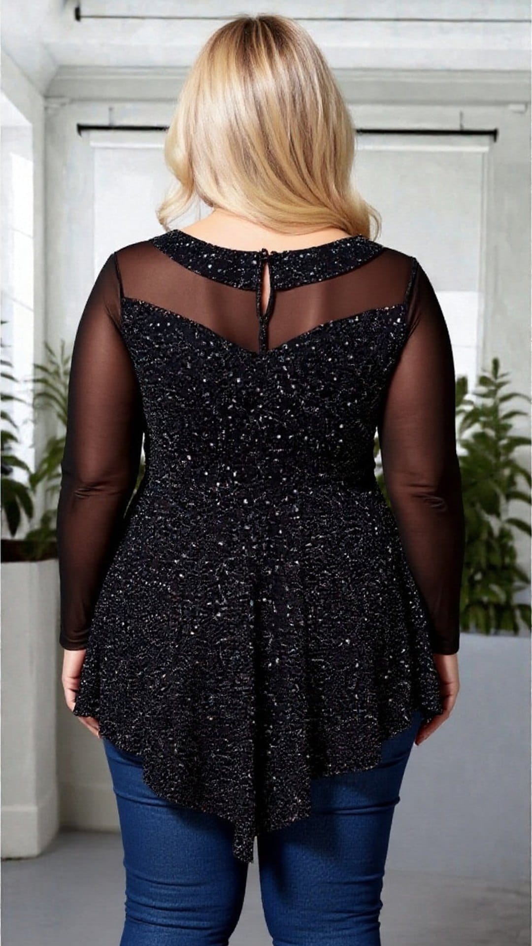 KissICON Glitter Glam Asymmetrical Top