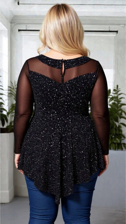 KissICON Glitter Glam Asymmetrical Top