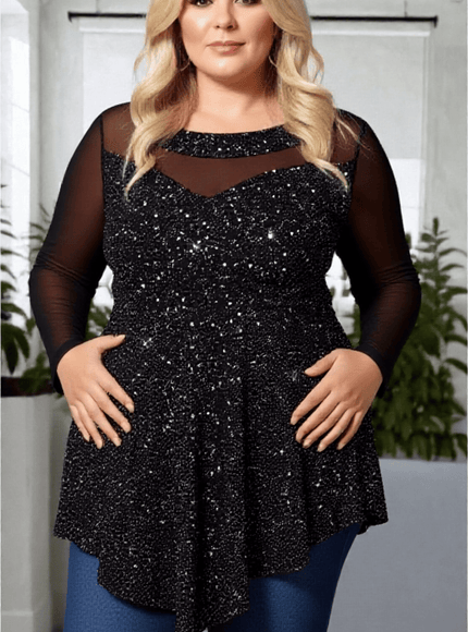 KissICON Glitter Glam Asymmetrical Top