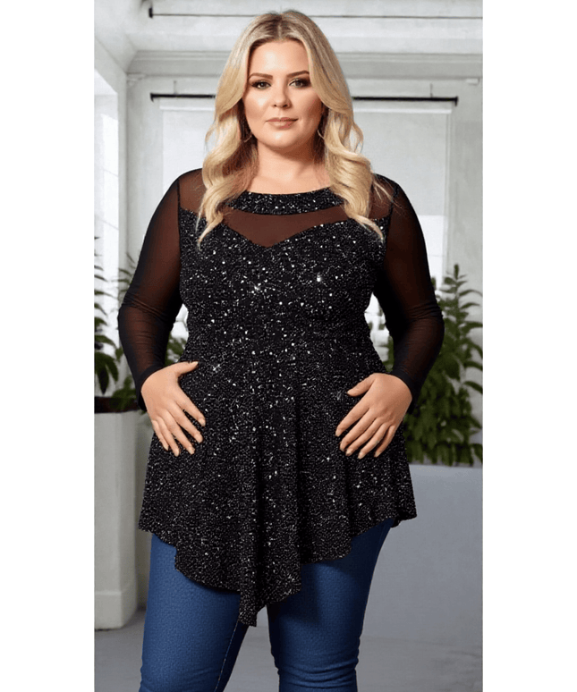 KissICON Glitter Glam Asymmetrical Top