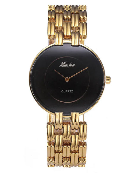 KissICON Glod black Uthai Men Watch Luxury Brand Retro Gold Band