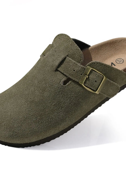 KissICON GN / 40 / China Mainland Kidmi Suede Cork Clogs Comfy Leather Slipon Beach Sandals